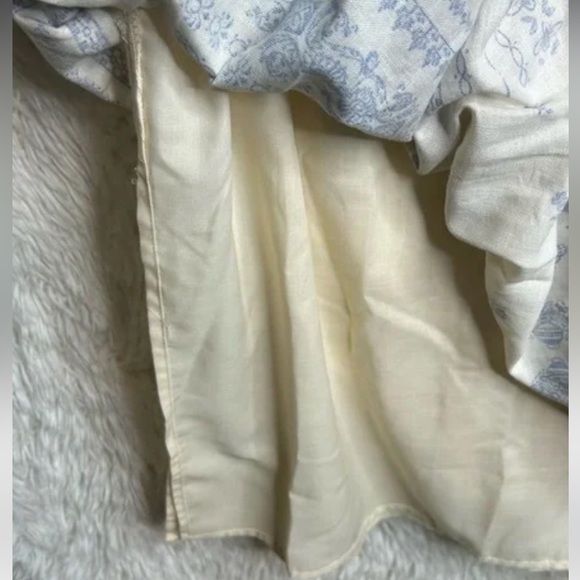 MAISON D’AIMELIE Paris Wrap Top and Skirt Cream Blue Block Print SZ L Wrap top - Picture 5 of 7